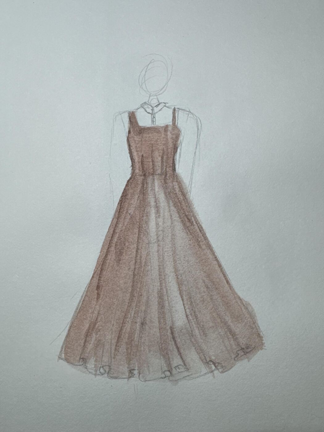 Close-up of hand sketch used for collection development